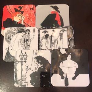 - Vintage coaster set of 6 lightweight Masonite face glossy finish. Perfec…